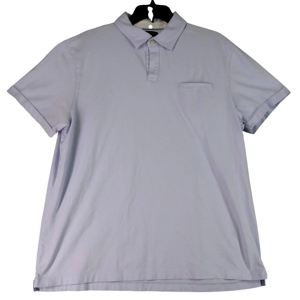 Banana Republic Polo Shirt Mens XL Light Blue Pima Cotton Fitted Business Casual